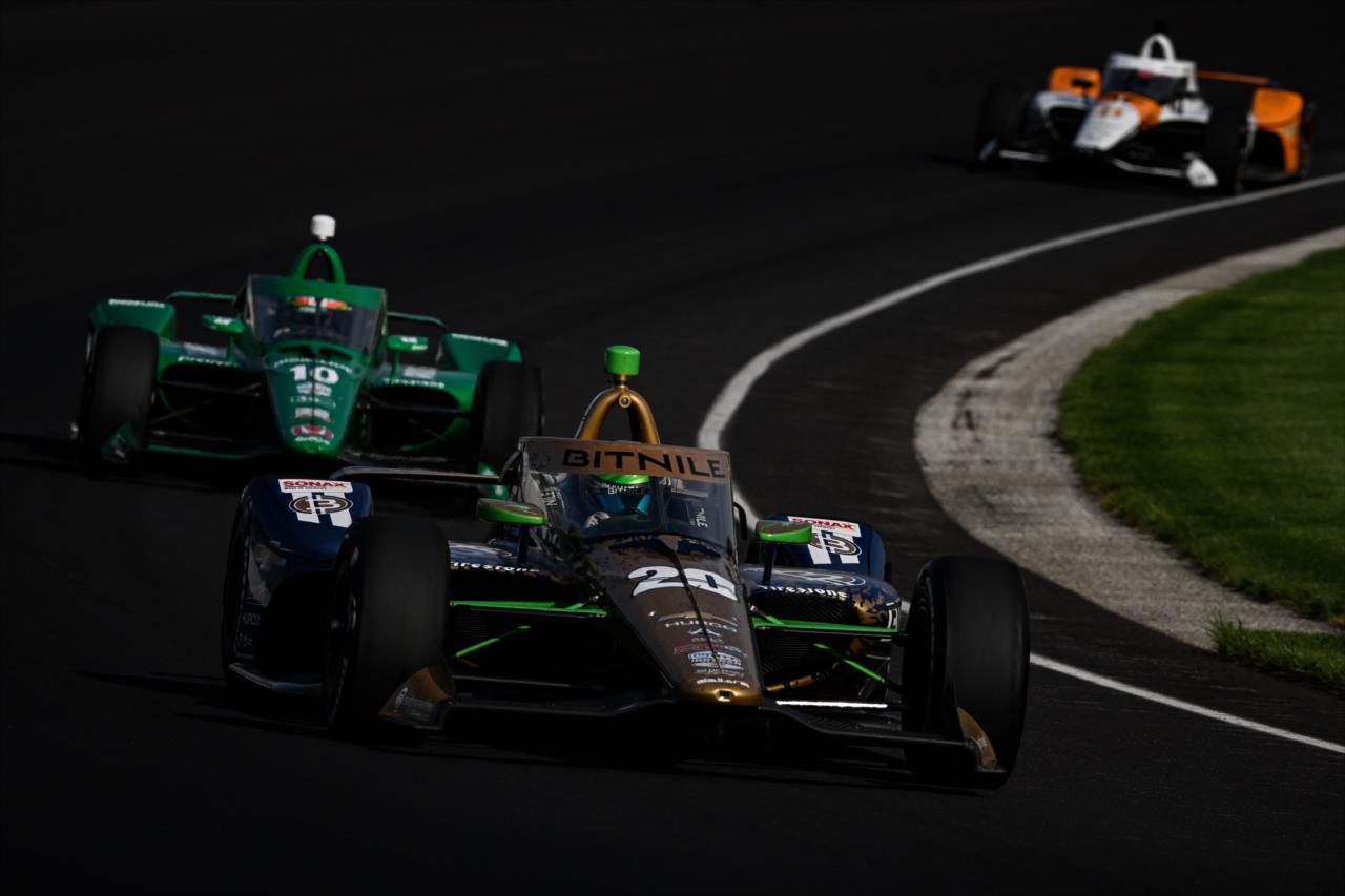 Conor Daly, Alex Palou and Felix Rosenqvist - Indianapolis 500 Open Test - By: James Black -- Photo by: James  Black