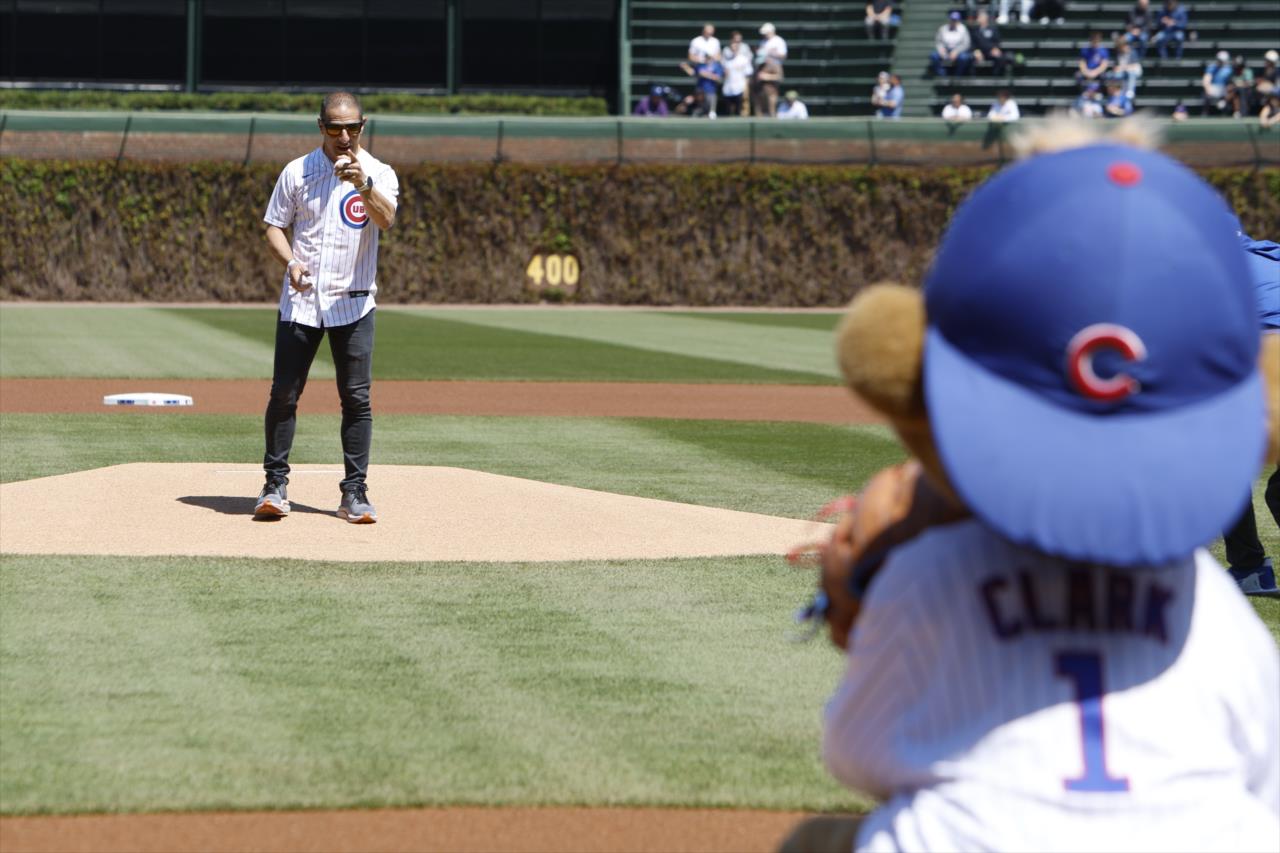 Tony Kanaan Throws First Pitch at Chicago Cubs Game - April 27, 2023