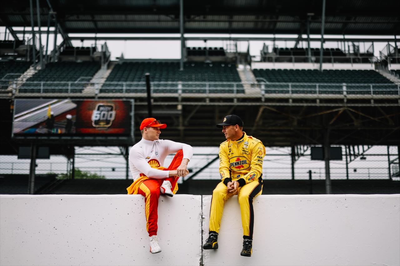 Josef Newgarden and Scott McLaughlin - Indianapolis 500 Practice - By: Joe Skibinski -- Photo by: Joe Skibinski