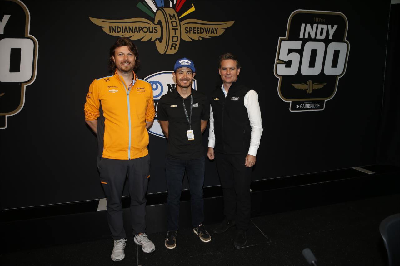 Gavin Ward, Kyle Larson, Jeff Gordon - Indianapolis 500 Practice - By: Chris Jones -- Photo by: Chris Jones