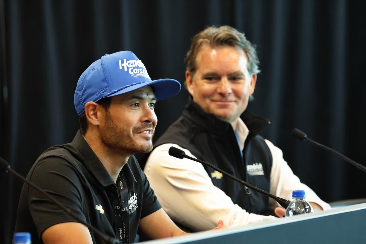 Kyle Larson and Jeff Gordon - Indianapolis 500 Practice - By: Chris Jones -- Photo by: Chris Jones