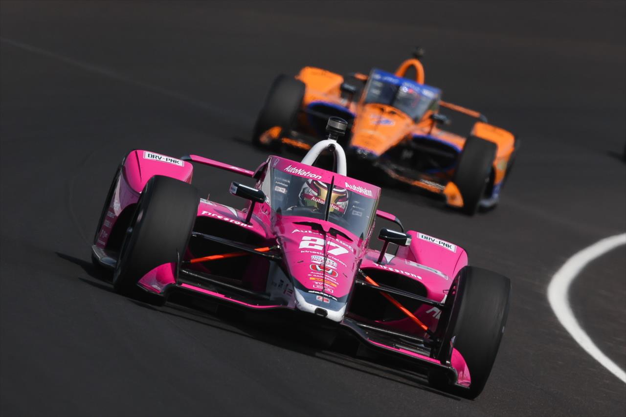 Kyle Kirkwood and Alexander Rossi - Indianapolis 500 Practice - By: Chris Owens -- Photo by: Chris Owens