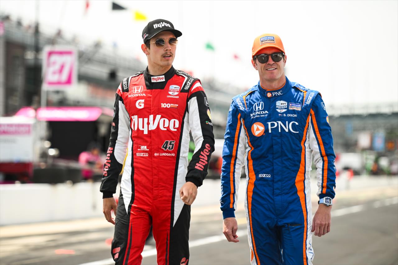 Christian Lundgaard and Scott Dixon - Indianapolis 500 Practice - By: James Black -- Photo by: James  Black