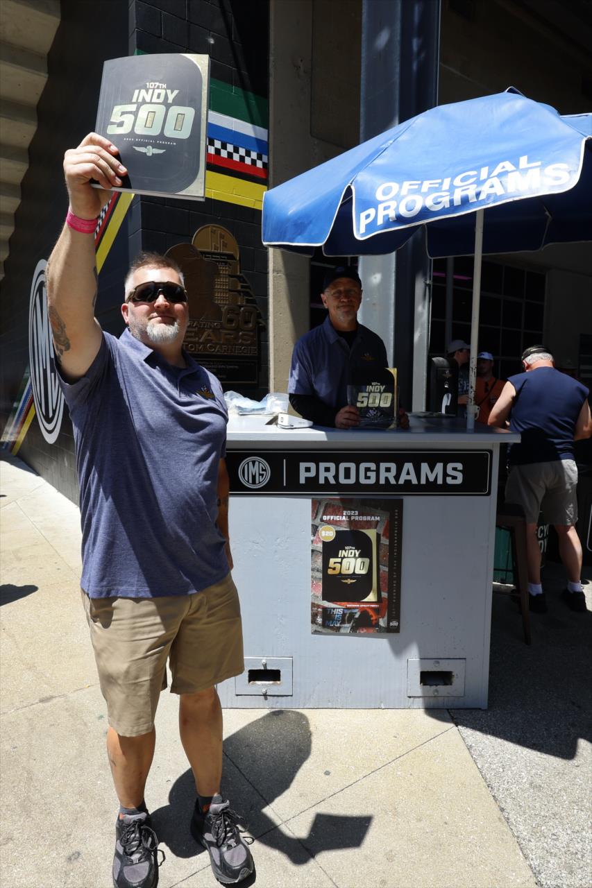 Selling Indy 500 programs - Miller Lite Carb Day - By: Chris Jones -- Photo by: Chris Jones