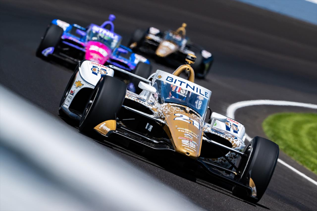 Rinus VeeKay, Conor Daly, and Ed Carpenter - Miller Lite Carb Day - By: Karl Zemlin -- Photo by: Karl Zemlin