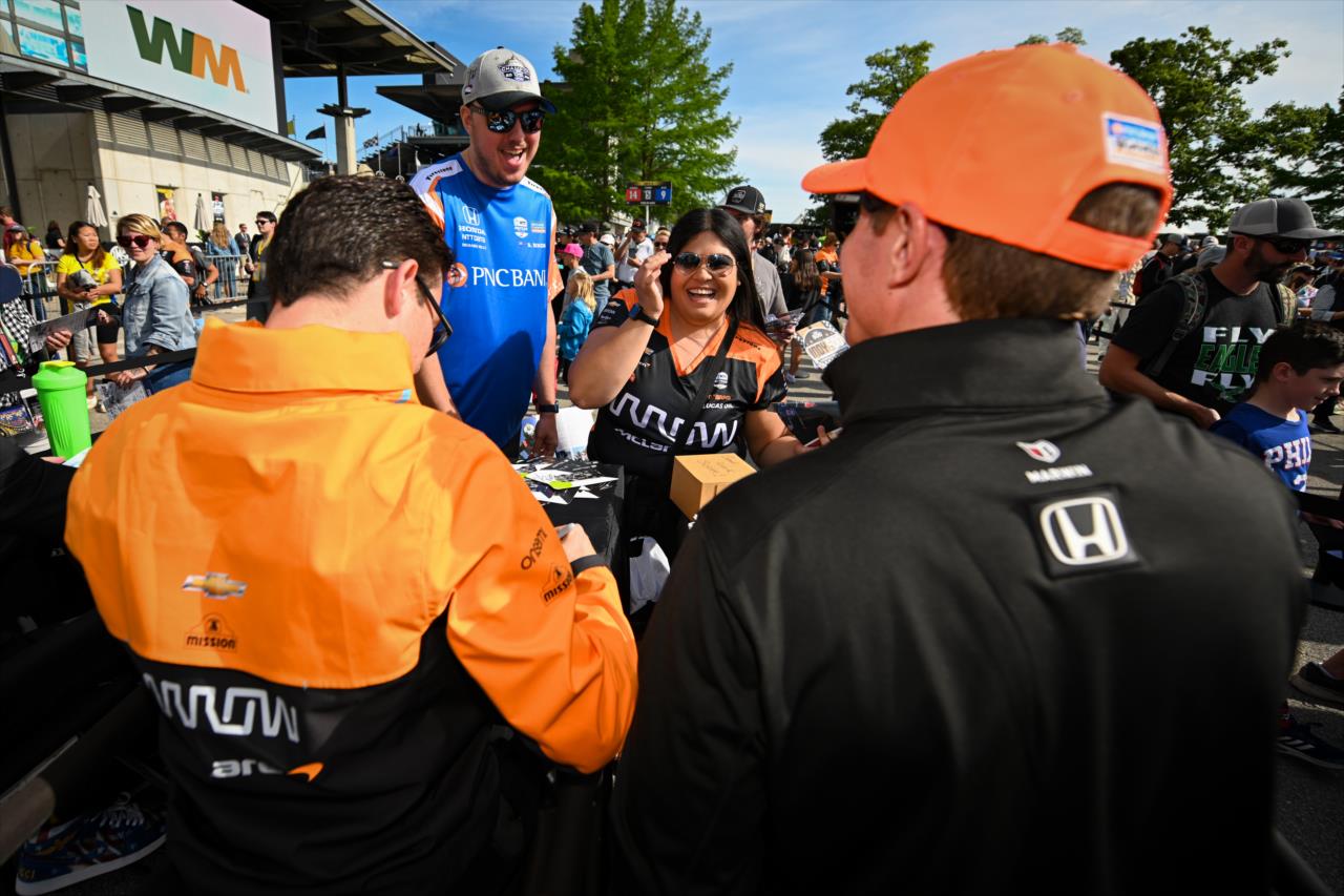 Scott Dixon and Pato O'Ward - Legends Day by Firestone Autograph Session - By: James Black -- Photo by: James  Black