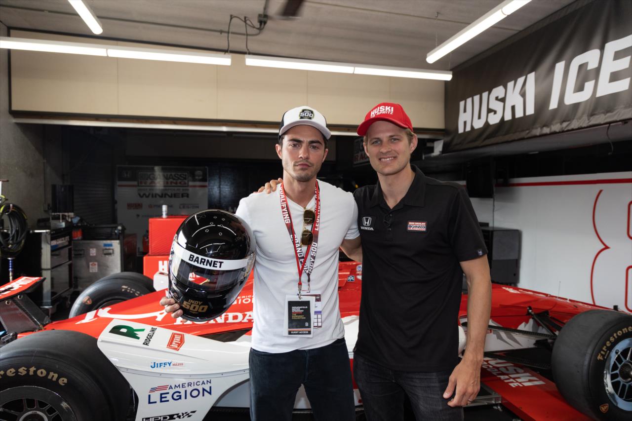 Marcus Ericsson and Darren Barnet - Legends Day by Firestone - By: Travis Hinkle -- Photo by: Travis Hinkle