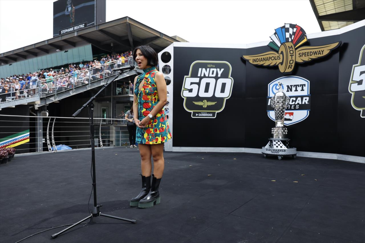 Grand Marshal Stephanie Beatriz - 107th Running of the Indianapolis 500 Presented By Gainbridge - By: Chris Jones -- Photo by: Chris Jones