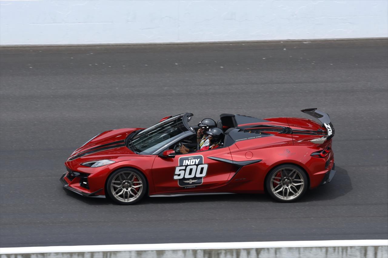 Tyrese Haliburton drives the 2023 pace car - 107th Running of the Indianapolis 500 Presented By Gainbridge - By: Chris Jones -- Photo by: Chris Jones