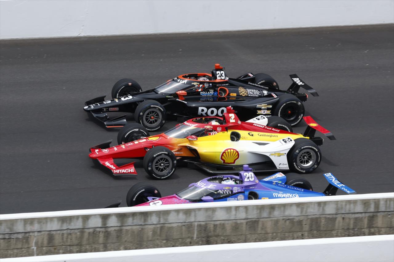 Conor Daly, Josef Newgarden, and Ryan Hunter-Reay - 107th Running of the Indianapolis 500 Presented By Gainbridge - By: Chris Jones -- Photo by: Chris Jones