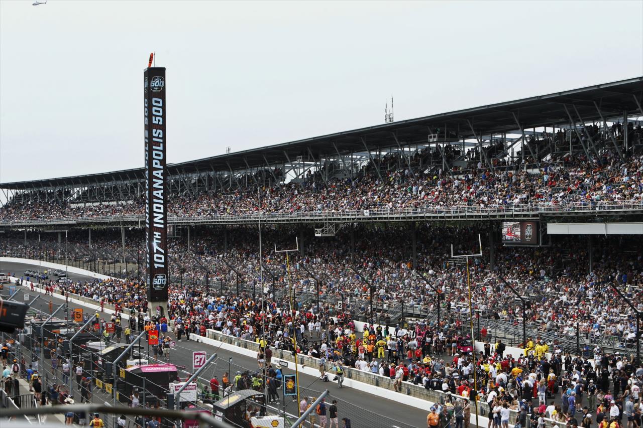 The pre-race grid - 107th Running of the Indianapolis 500 Presented By Gainbridge - By: Chris Jones -- Photo by: Chris Jones