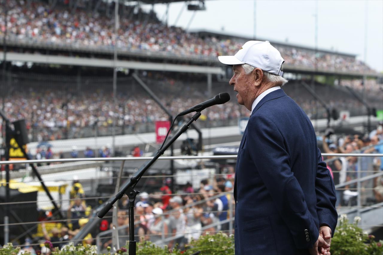 Roger Penske gives the command - 107th Running of the Indianapolis 500 Presented By Gainbridge - By: Chris Jones -- Photo by: Chris Jones