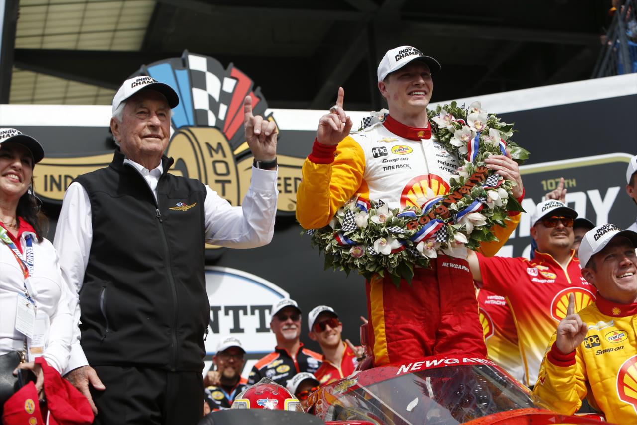 Roger Penske and Josef Newgarden - 107th Running of the Indianapolis 500 Presented By Gainbridge - By: Chris Jones -- Photo by: Chris Jones