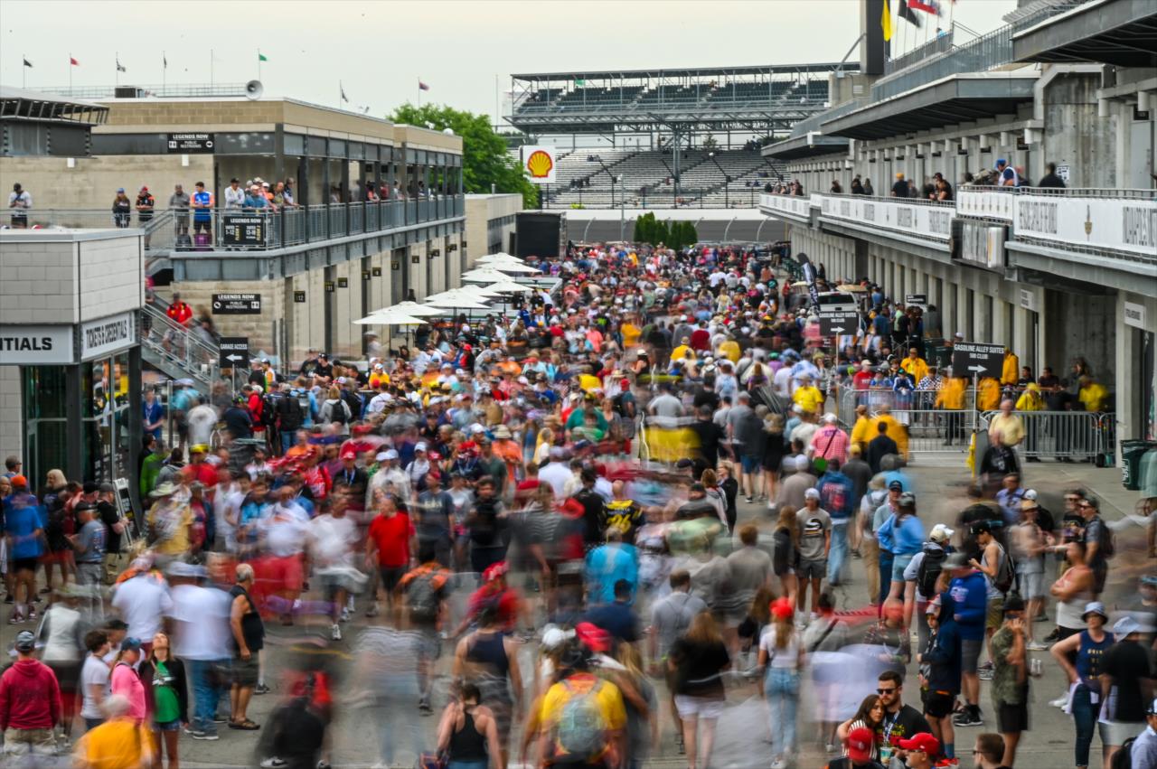 Fans flood the infield - 107th Running of the Indianapolis 500 Presented By Gainbridge - By: Doug Mathews -- Photo by: Doug Mathews