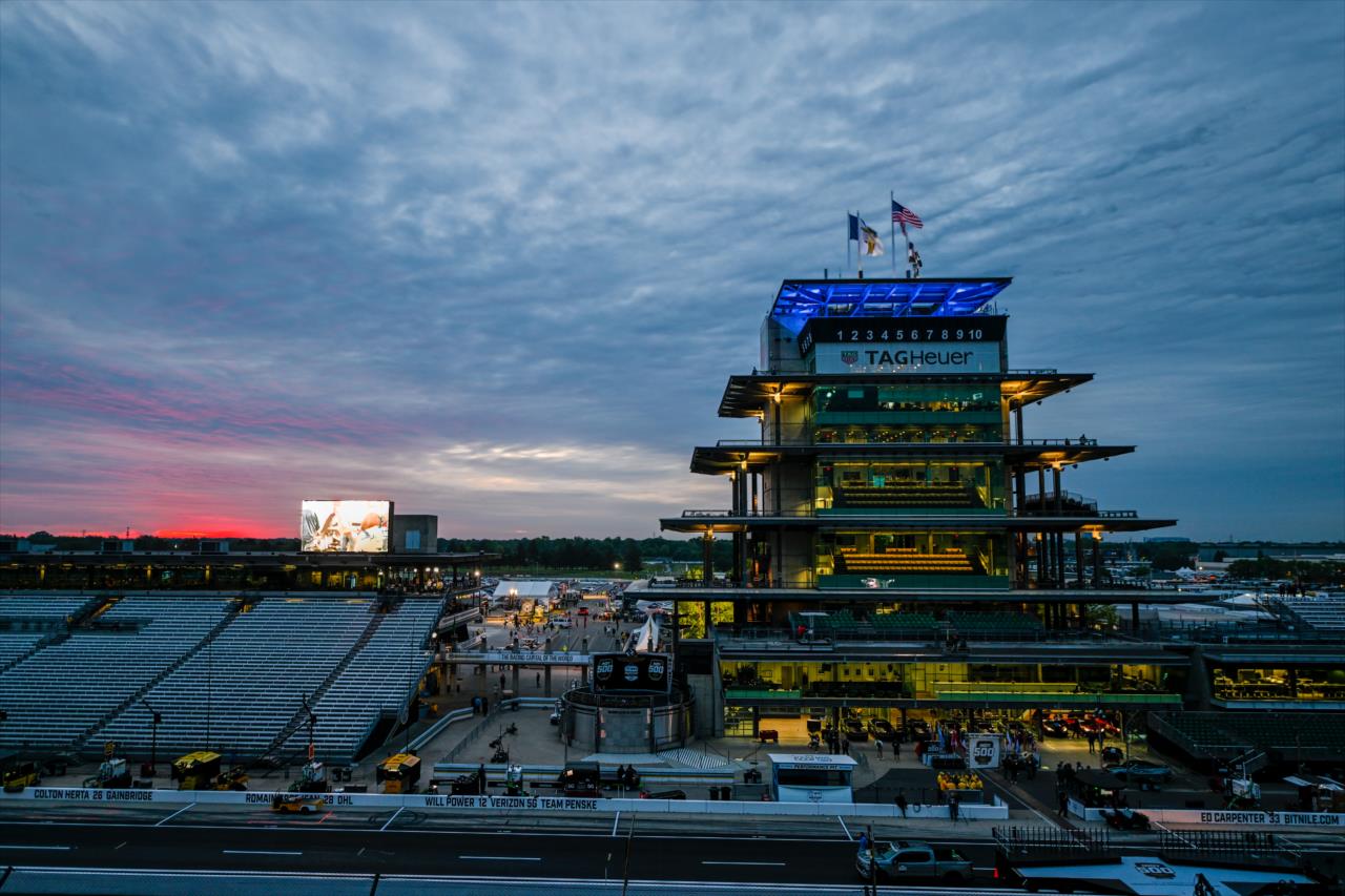 Dawn over the Indianapolis Motor Speedway - 107th Running of the Indianapolis 500 Presented By Gainbridge - By: Doug Mathews -- Photo by: Doug Mathews