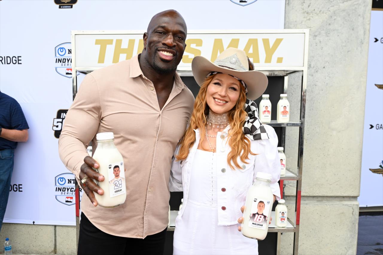 Professional wrestler Titus O'Neal and singer Jewel - 107th Running of the Indianapolis 500 Presented By Gainbridge - By: James Black -- Photo by: James  Black