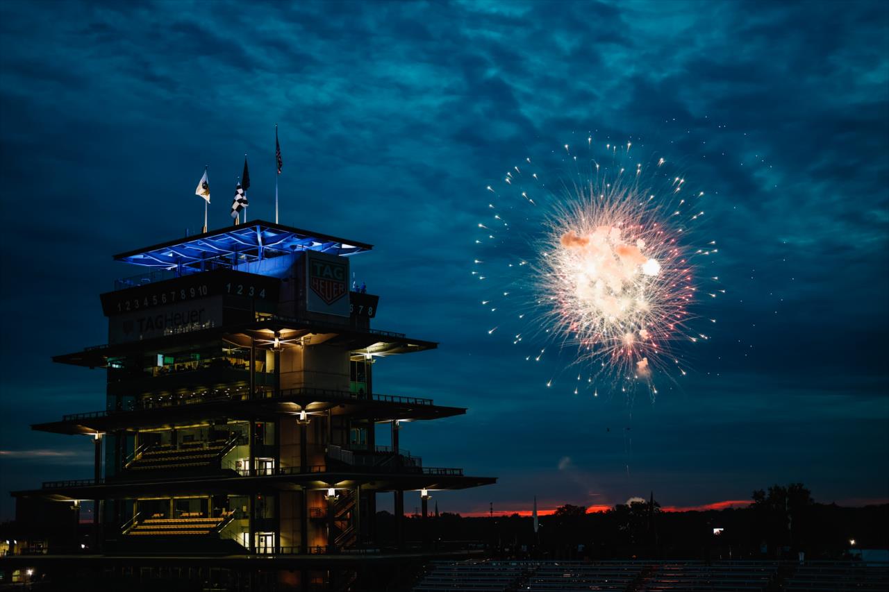 Arial bomb opens the gates - 107th Running of the Indianapolis 500 Presented By Gainbridge - By: Joe Skibinski -- Photo by: Joe Skibinski