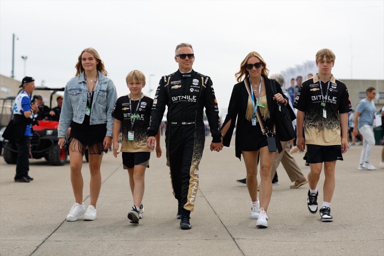 Ed Carpenter and family walk to the grid - 107th Running of the Indianapolis 500 Presented By Gainbridge - By: Joe Skibinski -- Photo by: Joe Skibinski