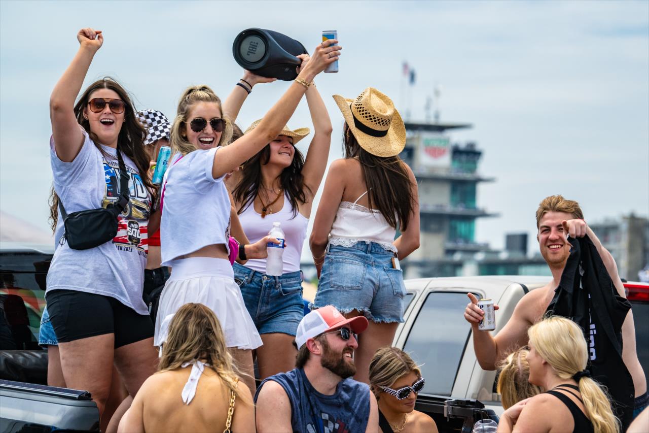 Infield fans - 107th Running of the Indianapolis 500 Presented By Gainbridge - By: Karl Zemlin -- Photo by: Karl Zemlin