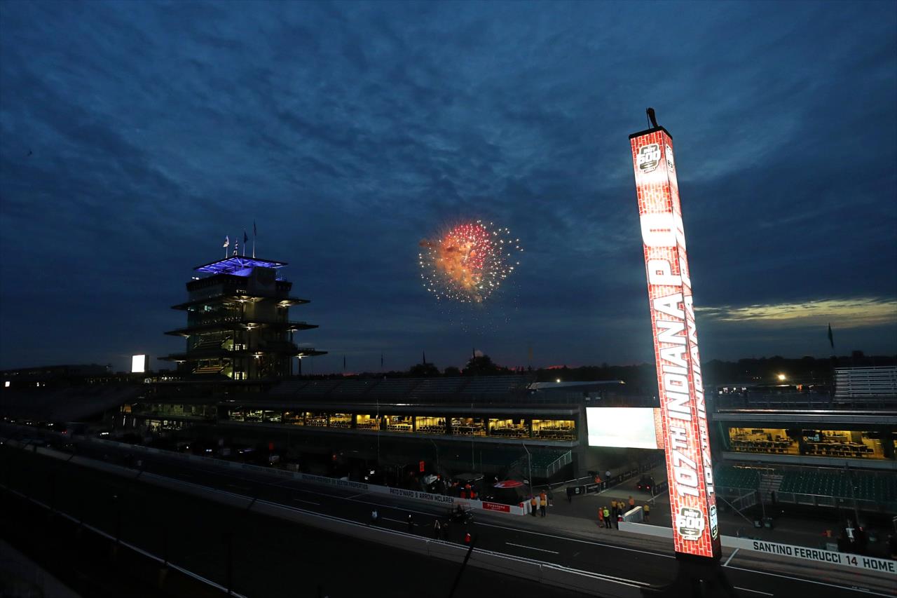 Arial bomb opens the gates - 107th Running of the Indianapolis 500 Presented By Gainbridge - By: Paul Hurley -- Photo by: Paul Hurley
