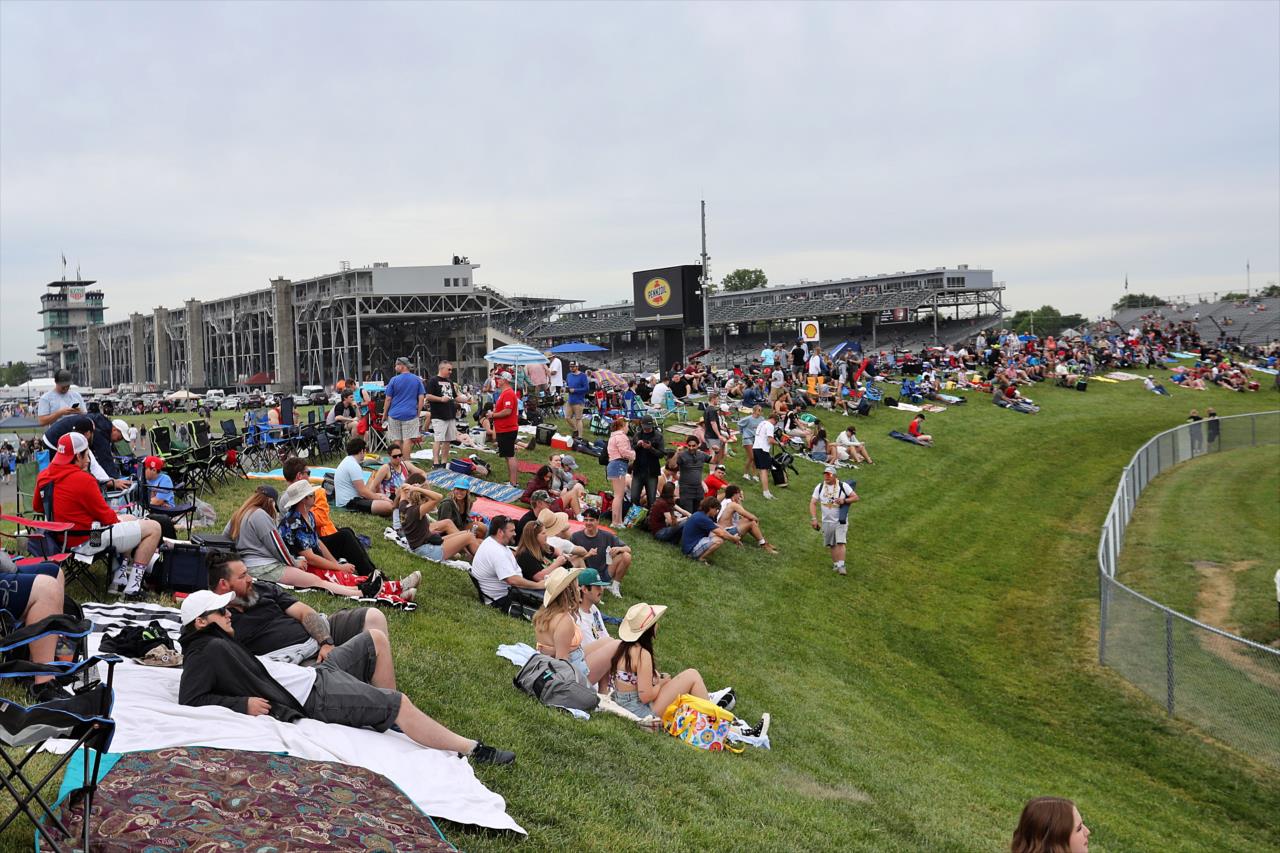 Fans in the infield - 107th Running of the Indianapolis 500 Presented By Gainbridge - By: Paul Hurley -- Photo by: Paul Hurley