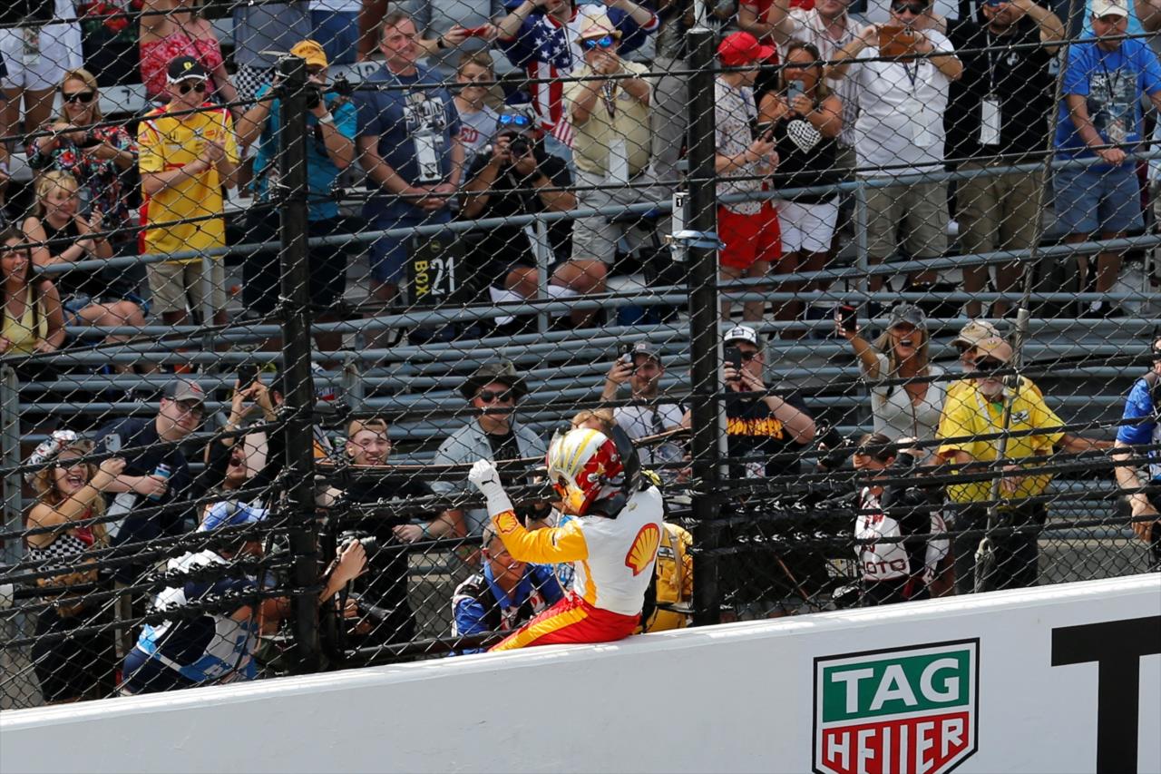 Josef Newgarden through the fence - 107th Running of the Indianapolis 500 Presented By Gainbridge - By: Paul Hurley -- Photo by: Paul Hurley