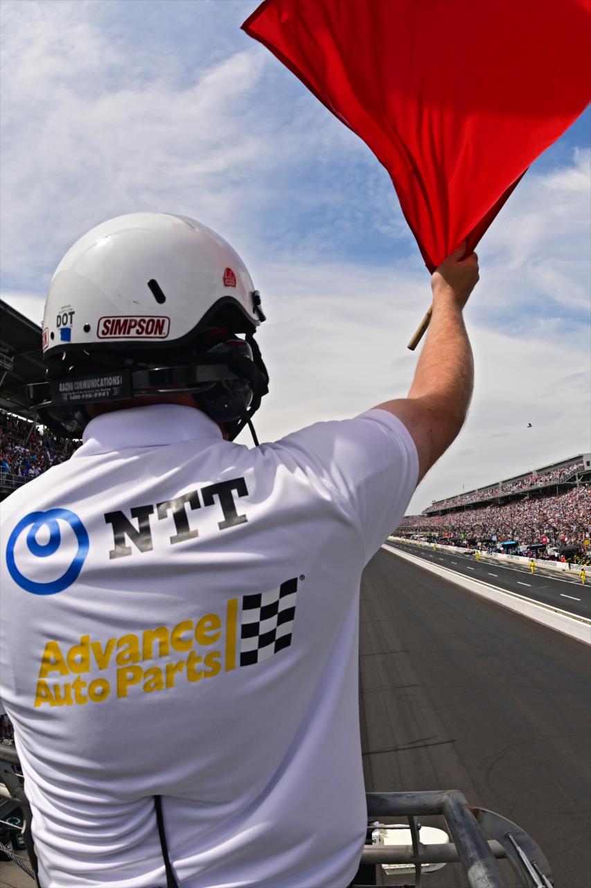 Red Flag Flies - 107th Running of the Indianapolis 500 Presented By Gainbridge - By: Walt Kuhn -- Photo by: Walt Kuhn