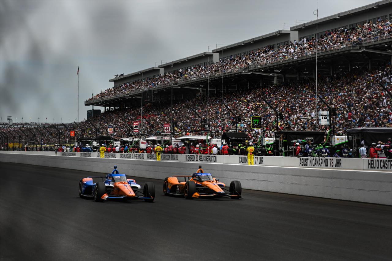 Scott Dixon and Alexander Rossi - 107th Running of the Indianapolis 500 Presented By Gainbridge - By: James Black -- Photo by: James  Black