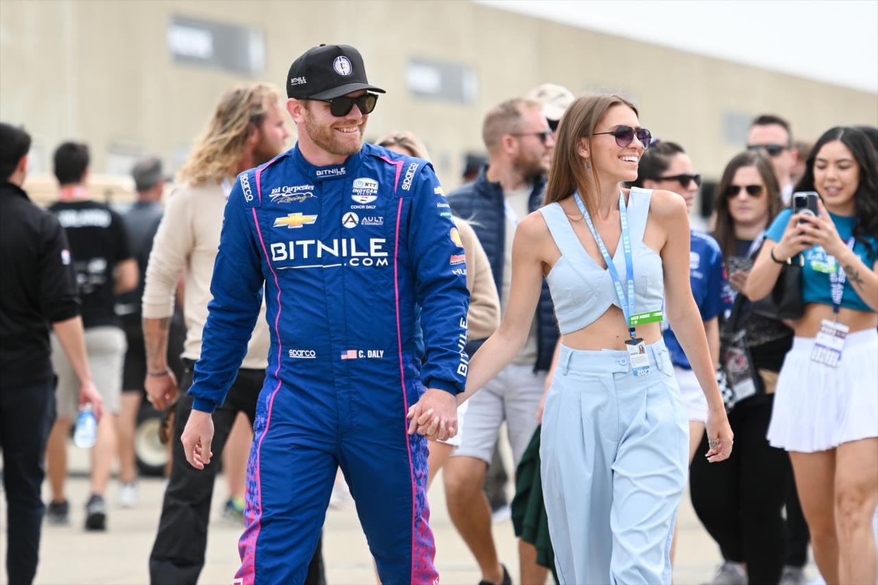 Conor Daly and girlfriend, Amymarie - 107th Running of the Indianapolis 500 Presented By Gainbridge - By: James Black -- Photo by: James  Black