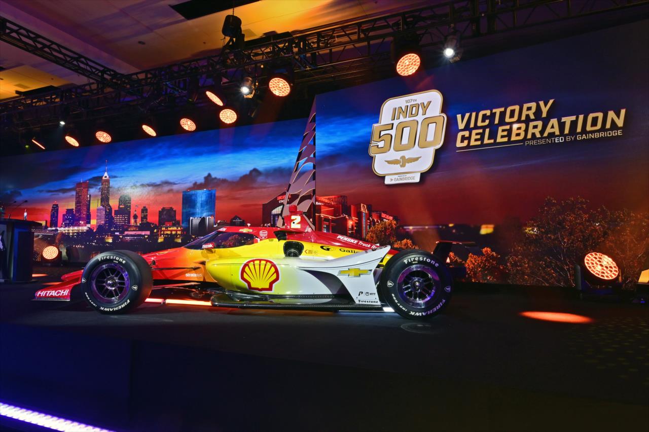 The No. 2 Chevrolet of Josef Newgarden on stage - Indianapolis 500 Victory Celebration - By: Walt Kuhn -- Photo by: Walt Kuhn