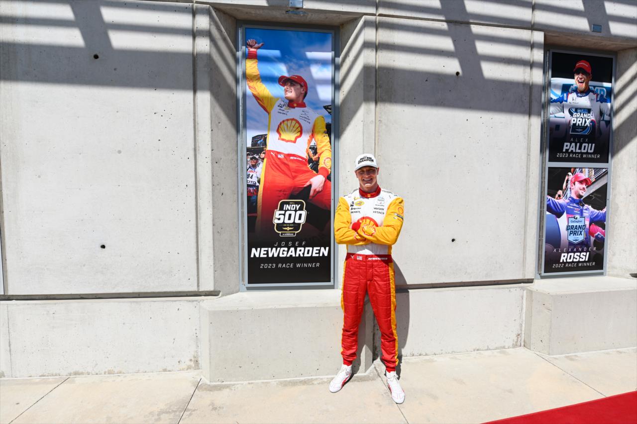 View 107th Running of the Indianapolis 500 Josef Newgarden Winners Photoshoot - Monday, May 29, 2023 Photos