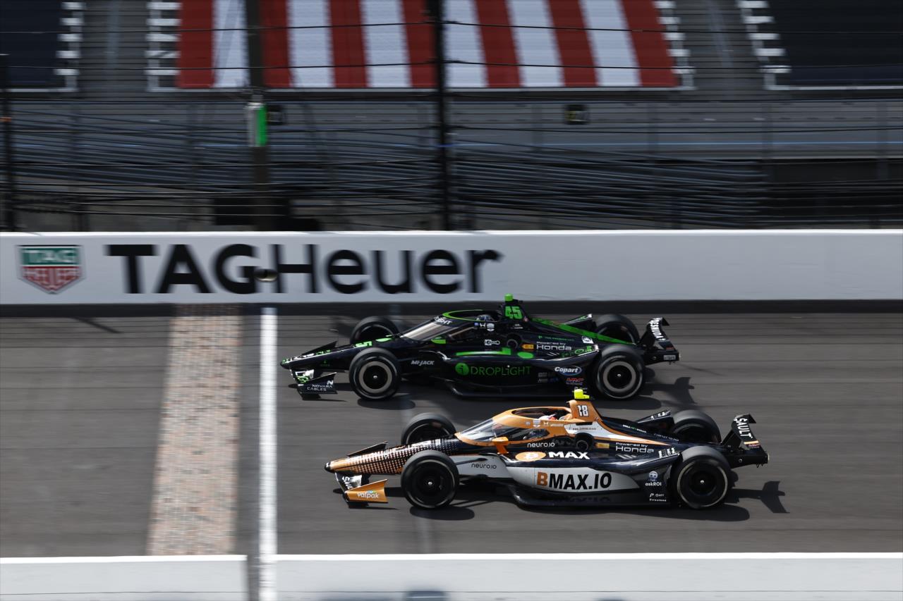 Louis Foster and Romain Grosjean - Indianapolis 500 Open Test - By: Chris Jones -- Photo by: Chris Jones