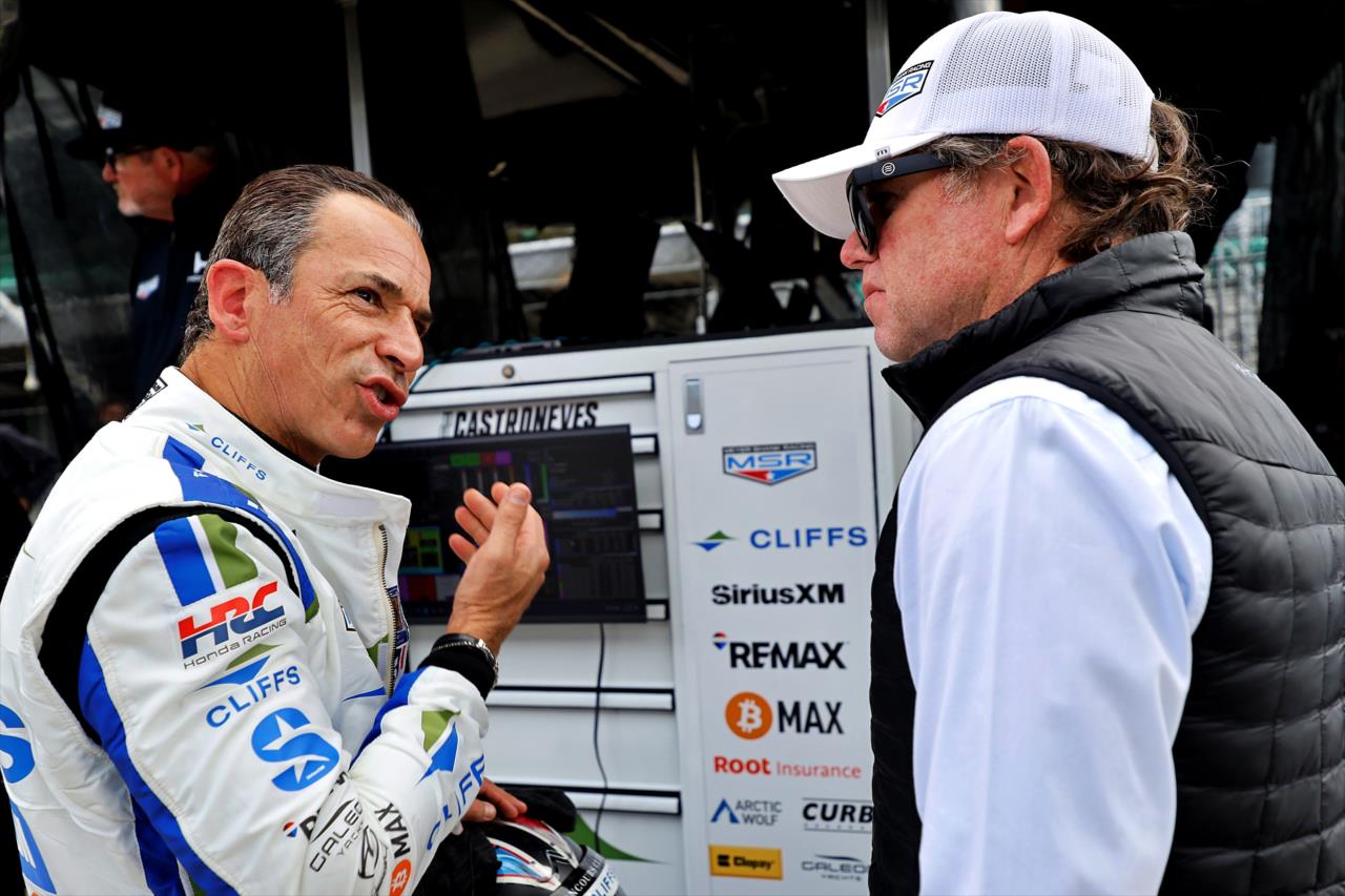 Helio Castroneves and Mike Shank - Indianapolis 500 Open Test - By: Paul Hurley -- Photo by: Paul Hurley