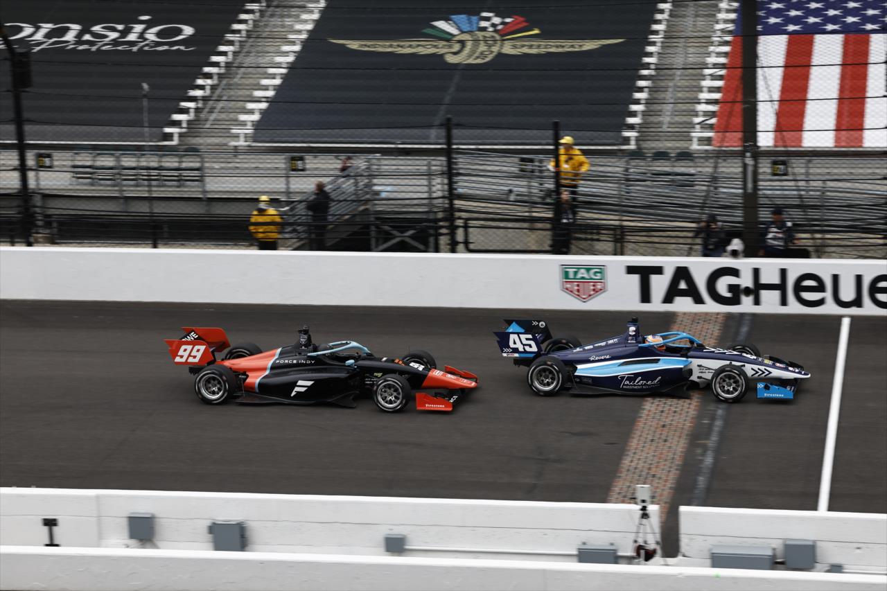 Jack Beeton leads Myles Rowe - Indianapolis Grand Prix - By: Chris Jones -- Photo by: Chris Jones