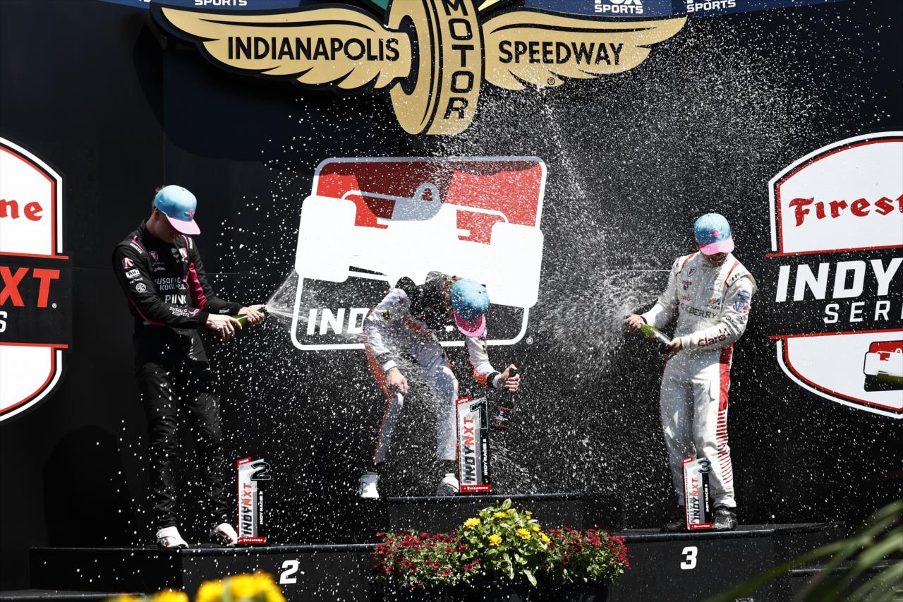 Max Taylor, Tymek Kucharczyk, Enzo Fittipaldi - Indianapolis Grand Prix - By: Chris Jones -- Photo by: Chris Jones
