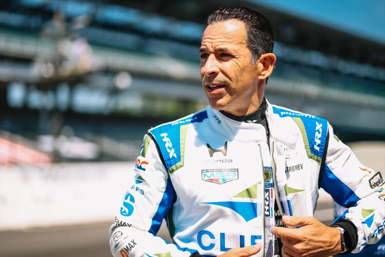 Helio Castroneves - Indianapolis 500 Practice - By: James Black -- Photo by: Joe Skibinski