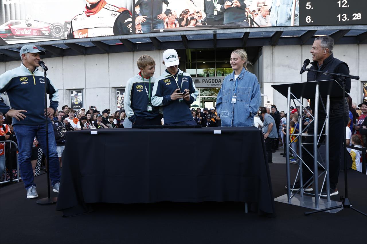 Ed Carpenter and family at Qualifying Draw - Indianapolis 500 Practice - By: Chris Jones -- Photo by: Chris Jones