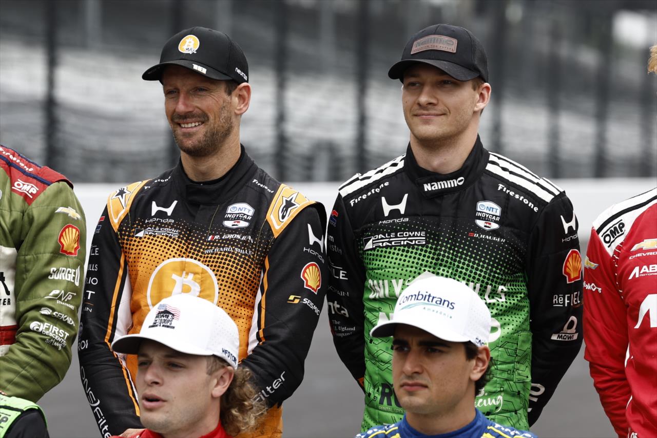 Romain Grosjean and Dennis Hauger - Indianapolis 500 Practice - By: Chris Jones -- Photo by: Chris Jones