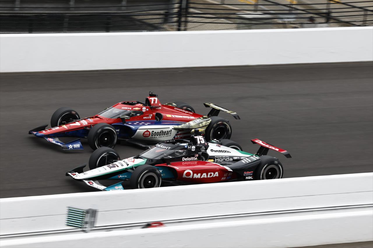 Sting Ray Robb and Takuma Sato - Indianapolis 500 Practice - By: Chris Jones -- Photo by: Chris Jones