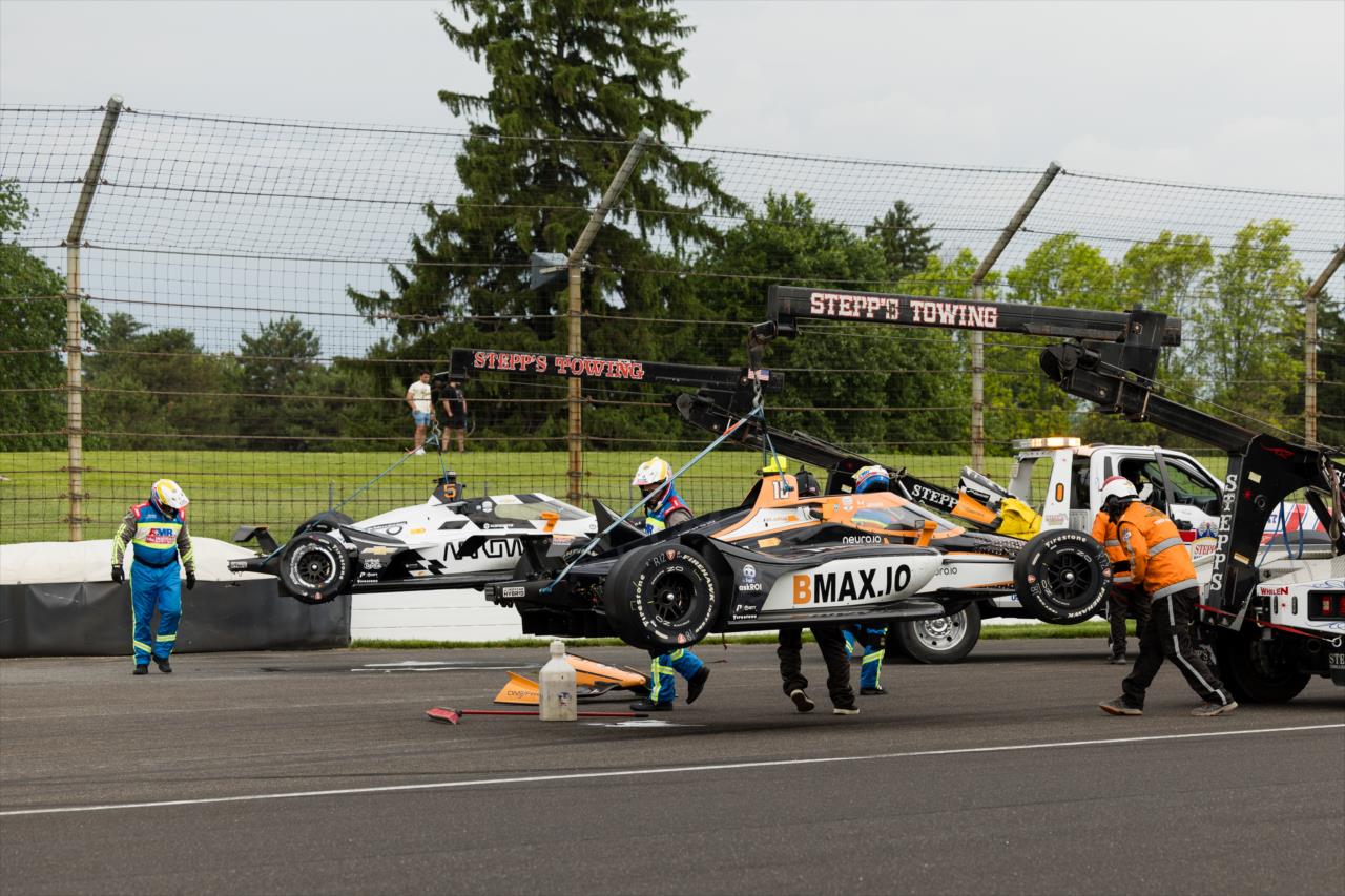 Pato O'Ward and Romain Grosjean - Indianapolis 500 Practice - By: Jeff Hilliker -- Photo by: Jeff Hilliker