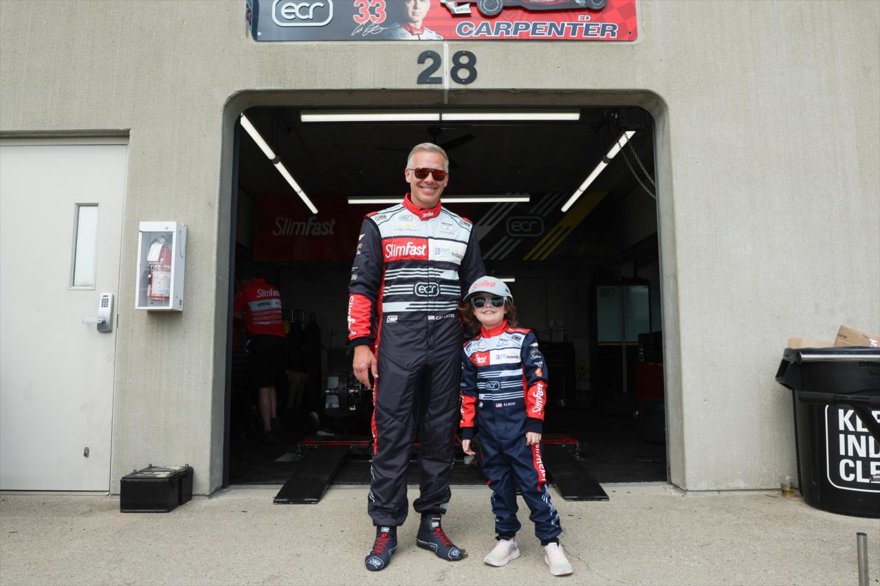 Riley Kid and ECR Honorary Crew Chief with Ed Carpenter - Indianapolis 500 Practice - By: Matt Fraver -- Photo by: Matt Fraver