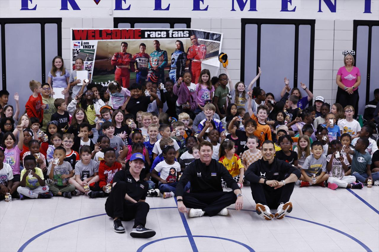 Kyffin Simpson, Scott Dixon, Alex Palou - Gallagher Community Day - By: Chris Jones -- Photo by: Chris Jones