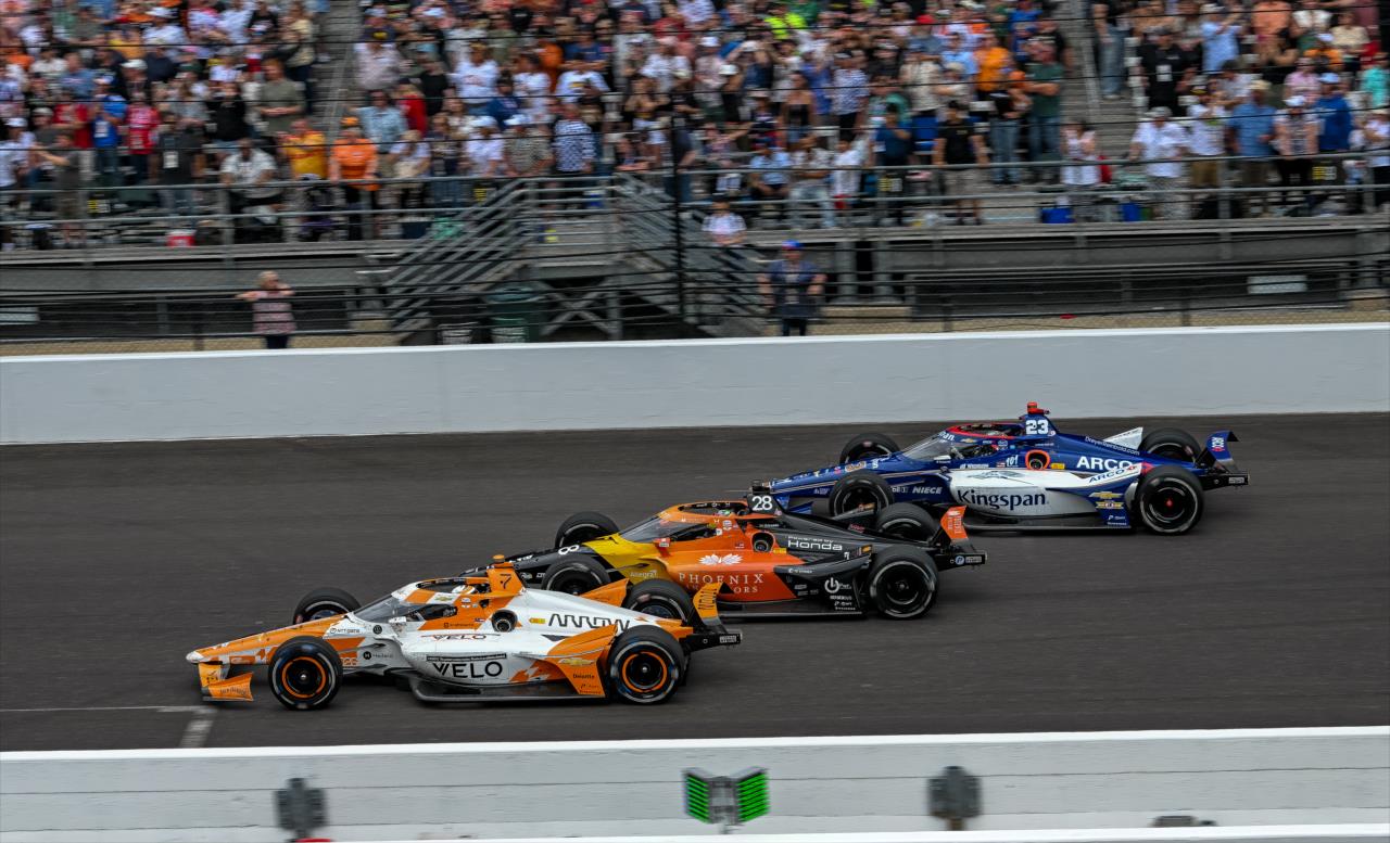 Christian Lundgaard, Marcus Ericsson and Conor Daly - 110th Running of the Indianapolis 500 Presented By Gainbridge - By: John Grainda -- Photo by: John Grainda