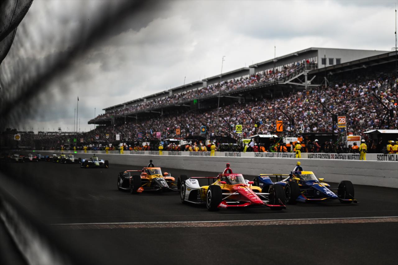 Josef Newgarden, Kyffin Simpson and Marcus Ericsson - 110th Running of the Indianapolis 500 Presented By Gainbridge - By: James Black -- Photo by: James  Black