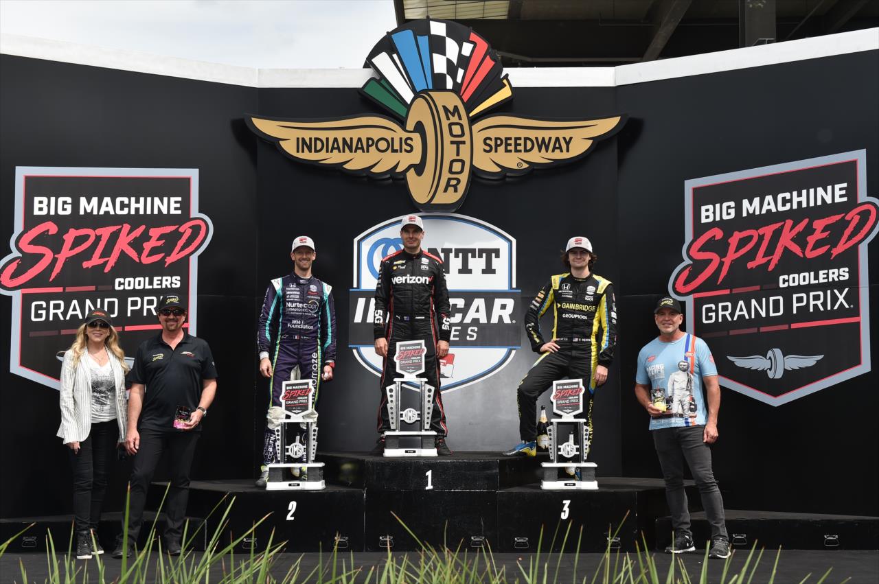 Romain Grosjean, Will Power and Colton Herta - Big Machine Spiked Coolers Grand Prix -- Photo by: Chris Owens