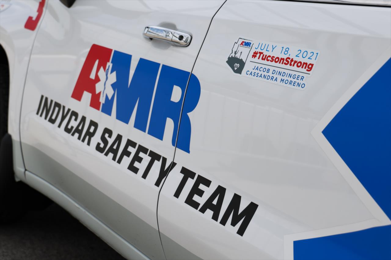 Tucson Strong sticker on an AMR Safety Team vehicle - Big Machine Spiked Coolers Grand Prix -- Photo by: Joe Skibinski