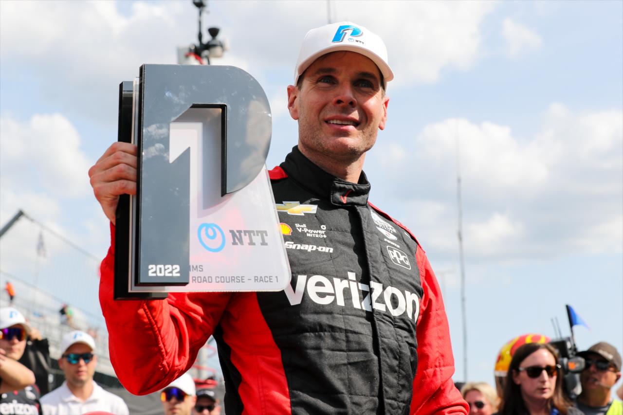 Will Power wins the NTT P1 Award for pole position for the 2022 GMR Grand Prix at the Indianapolis Motor Speedway -- Photo by: Joe Skibinski
