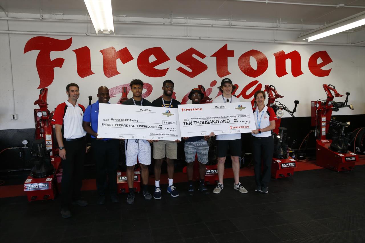 Firestone and IMS president donations to Purdue NSBE - GMR Grand Prix - By: Chris Jones -- Photo by: Chris Jones