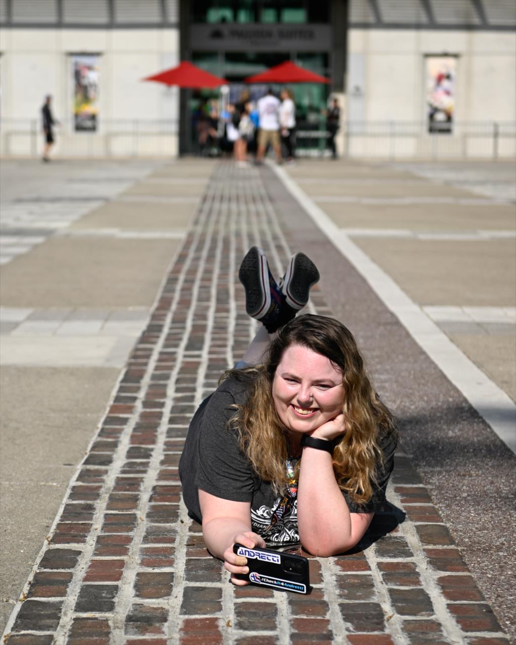 Taking a selfie in the IMS Plaza - by Karl Zemlin -- Photo by: Karl Zemlin