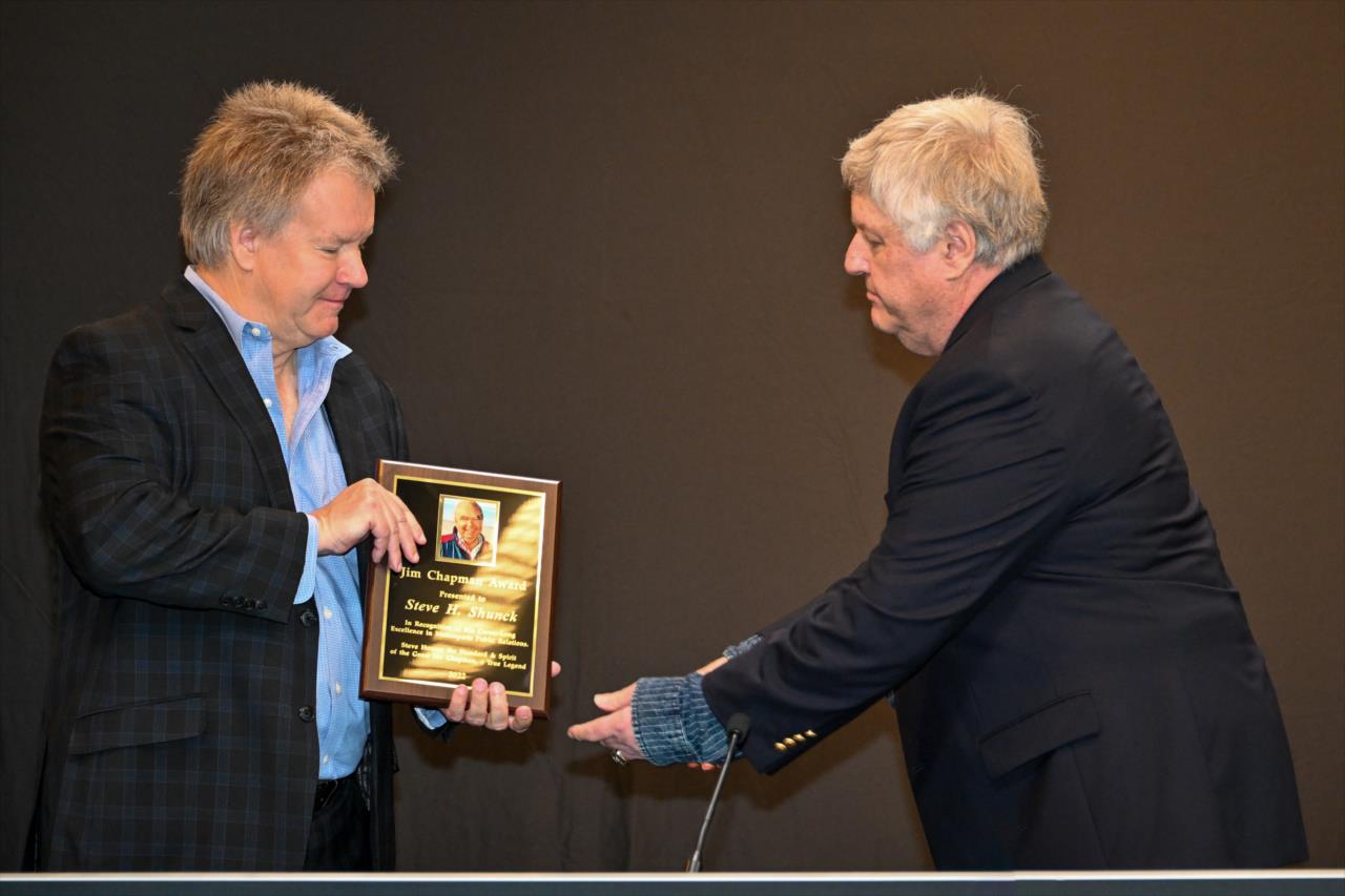 Steve Shunck winner of the 2022 Jim Chapman Award for PR excellence - Miller Light Carb Day - by: Doug Mathews -- Photo by: Doug Mathews